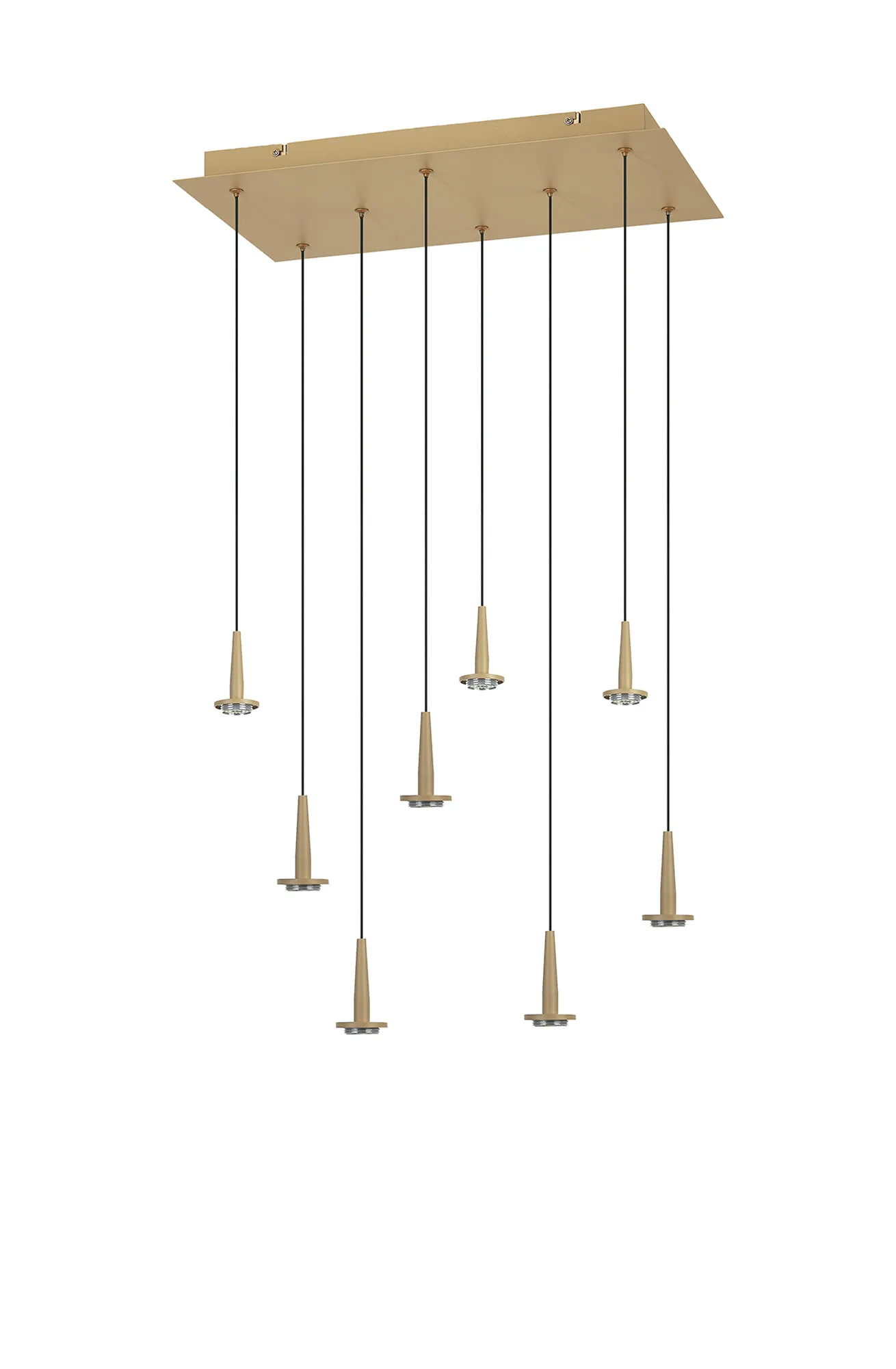 M8934  Andromeda 50 x 30cm Rectangle Pendant (FRAME ONLY) 8 x 5W LED 3000K Light Gold